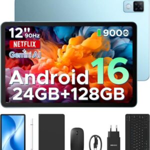 Tablet Profesional DOOGEE U11 VIP 12" | 24GB RAM + 128GB, con Teclado y Lápiz, Batería 9000mAh, Inteligencia Artificial Gemini