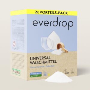 everdrop Vollwaschmittel – 76 Waschladungen, nachhaltiges Waschmittel für weiße und helle Textilien