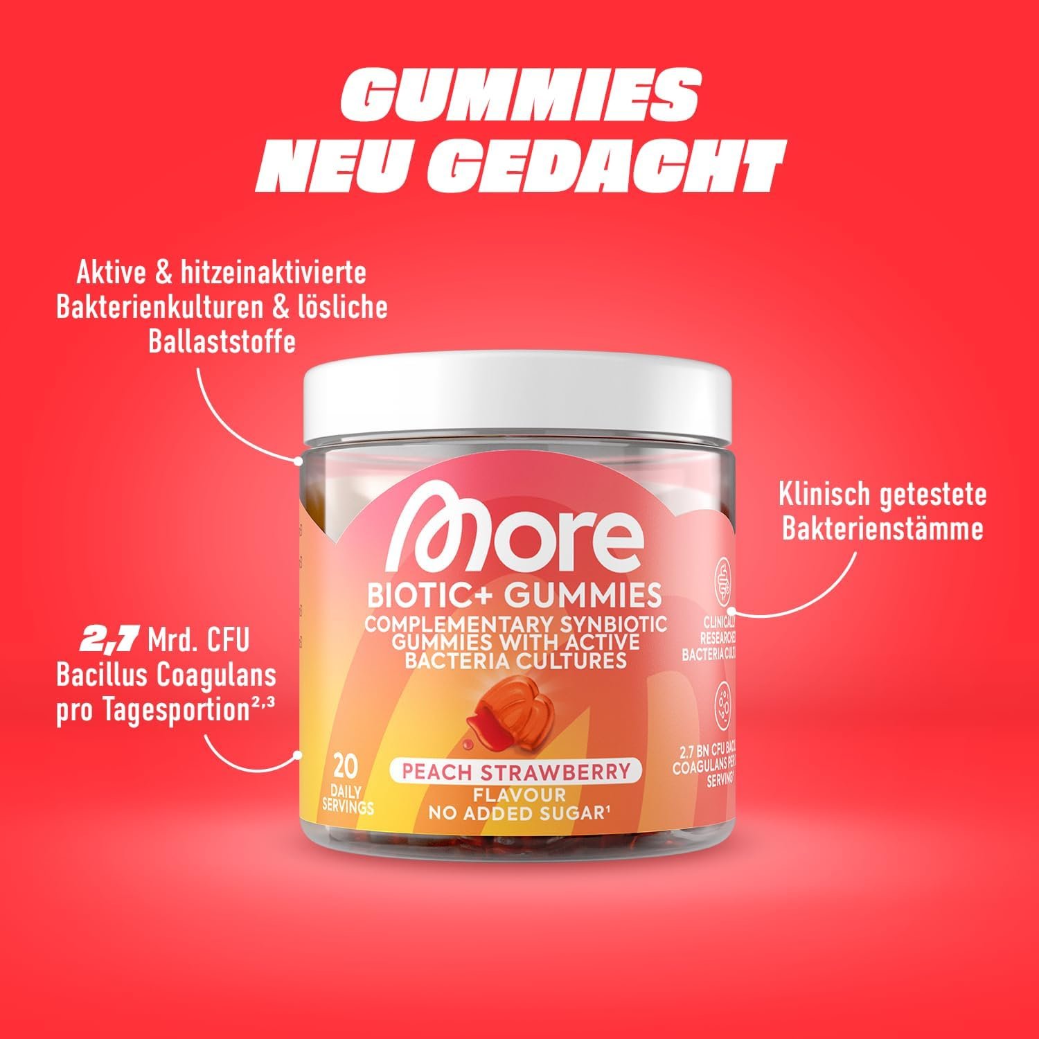 More Nutrition All-in-One Gummies Bundle | 3er-Pack: Biotic+, Creatine+ & Sleep Gummies | Deine zuckerfreie Rundum-Routine (Bio, Fitness, Schlaf) - Image 5