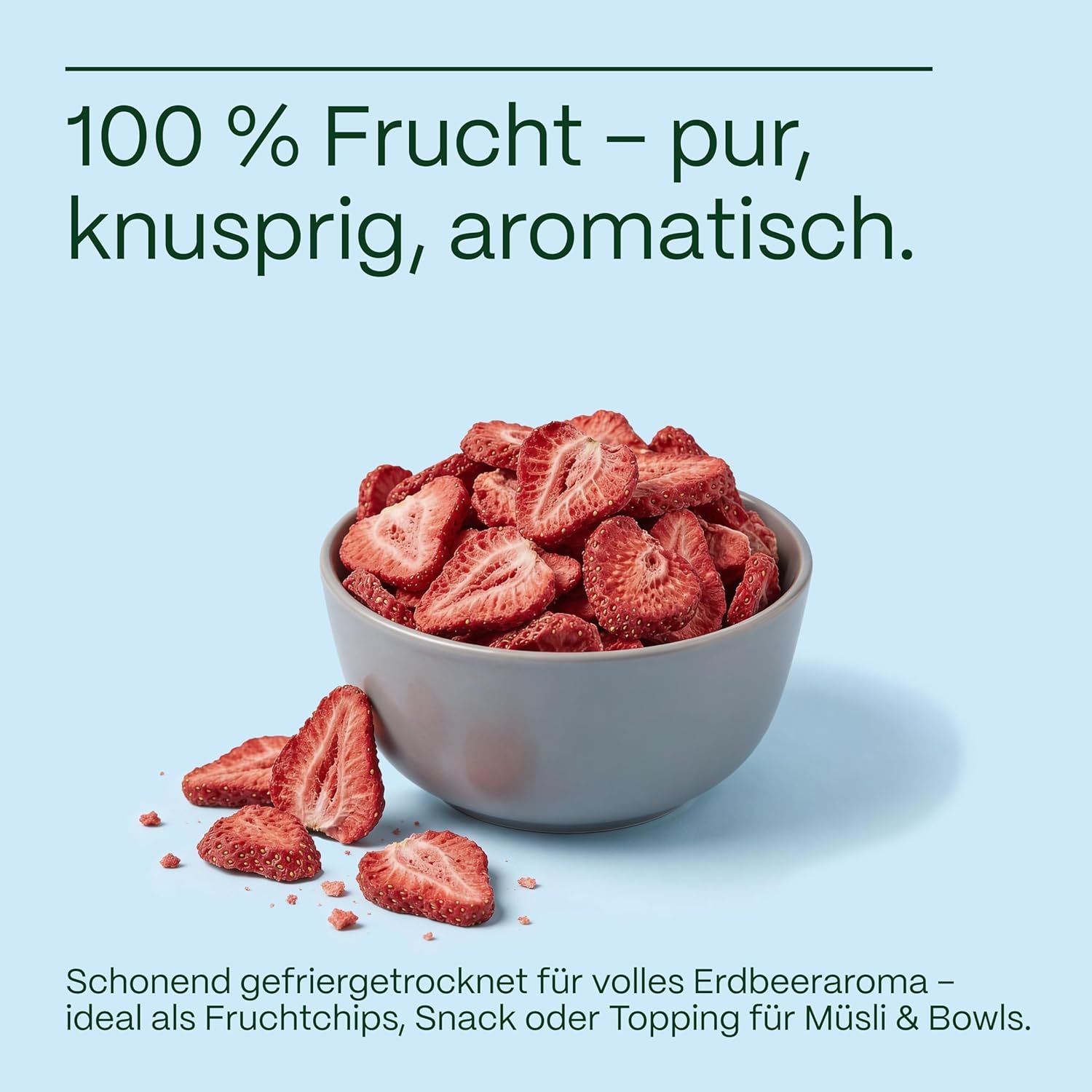 Erdbeeren Gefriergetrocknet · Knusprige Erdbeerscheiben · ohne Zuckerzusatz · Gefriergetrocknete Früchte · Freeze-Dried Strawberries - GreatVita - Image 5