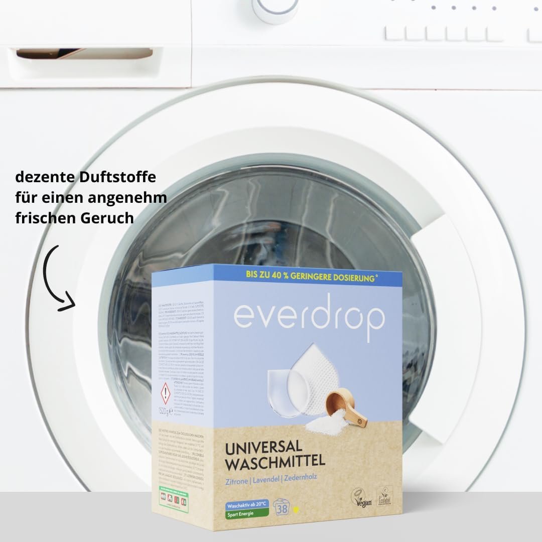 everdrop Vollwaschmittel – 76 Waschladungen, nachhaltiges Waschmittel für weiße und helle Textilien - Image 7