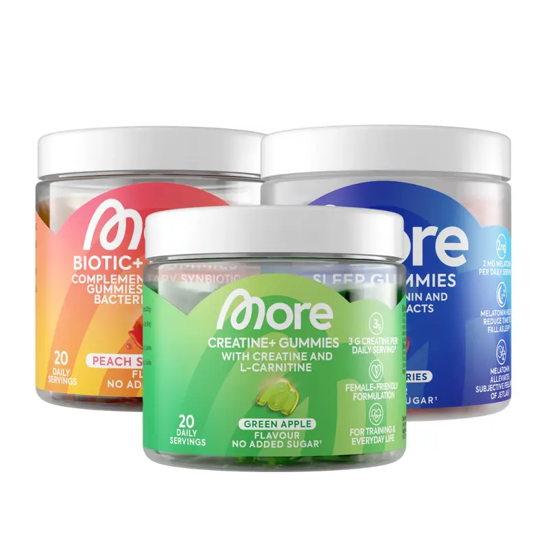 More Nutrition All-in-One Gummies Bundle | 3er-Pack: Biotic+, Creatine+ & Sleep Gummies | Deine zuckerfreie Rundum-Routine (Bio, Fitness, Schlaf)
